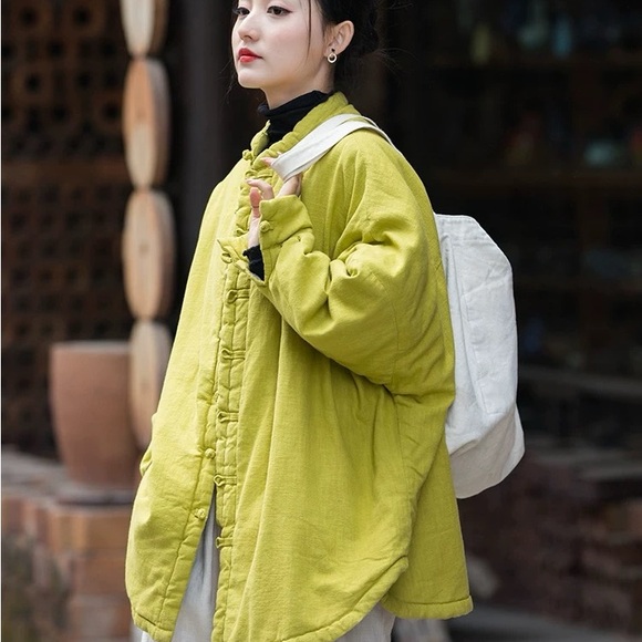 Women's Lime Green Quilted Jacket - Picture 3 of 7